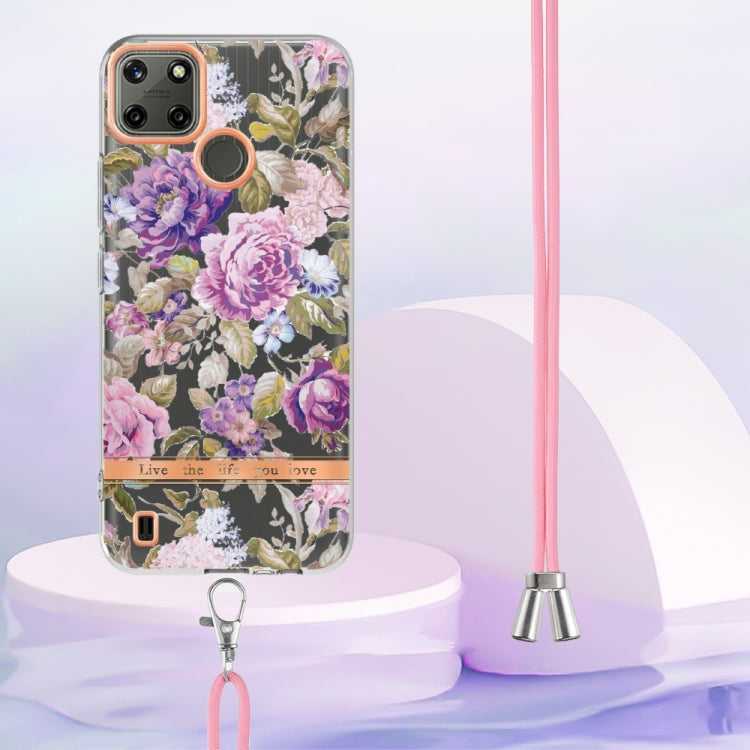 Flowers Series TPU Phone Case with Lanyard, For OPPO Realme C21Y, For Xiaomi Redmi Note 11s, For Samsung Galaxy A13, For Samsung Galaxy A23
