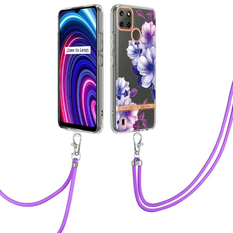 Flowers Series TPU Phone Case with Lanyard, For OPPO Realme C21Y, For Xiaomi Redmi Note 11s, For Samsung Galaxy A13, For Samsung Galaxy A23