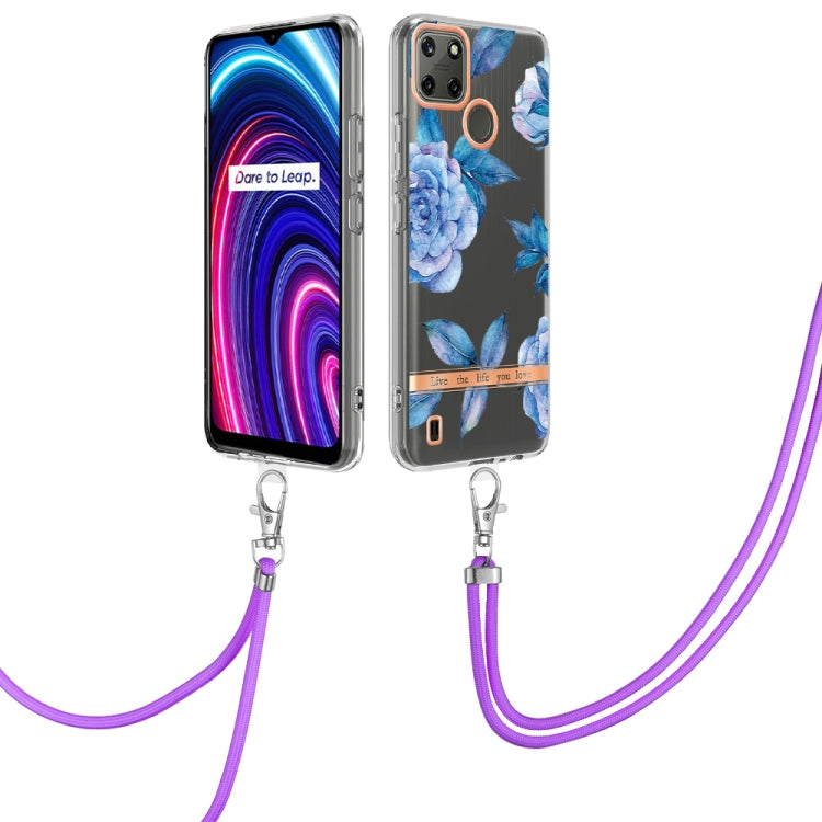 Flowers Series TPU Phone Case with Lanyard, For OPPO Realme C21Y, For Xiaomi Redmi Note 11s, For Samsung Galaxy A13, For Samsung Galaxy A23