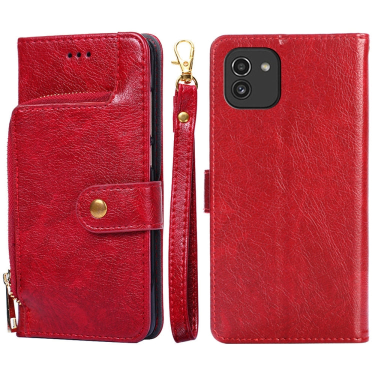 Zipper Bag Leather Phone Case, For Honor X30i, For Samsung Galaxy A03 EU, For Samsung Galaxy A23 5G, For Samsung Galaxy M33 5G, For Samsung Galaxy M53 5G, For Sony Xperia Ace III