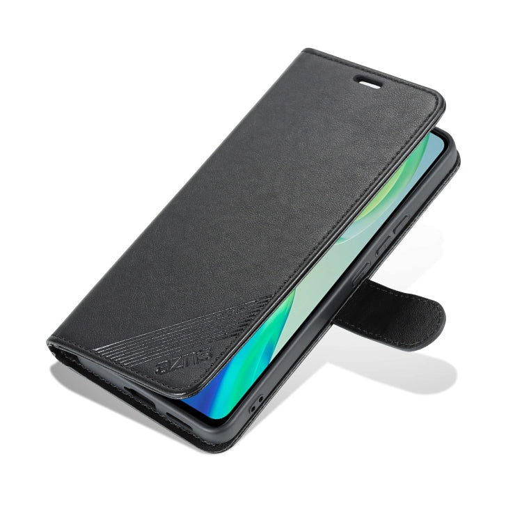 For vivo S15 AZNS Sheepskin Texture Flip Leather Phone Case(Black)