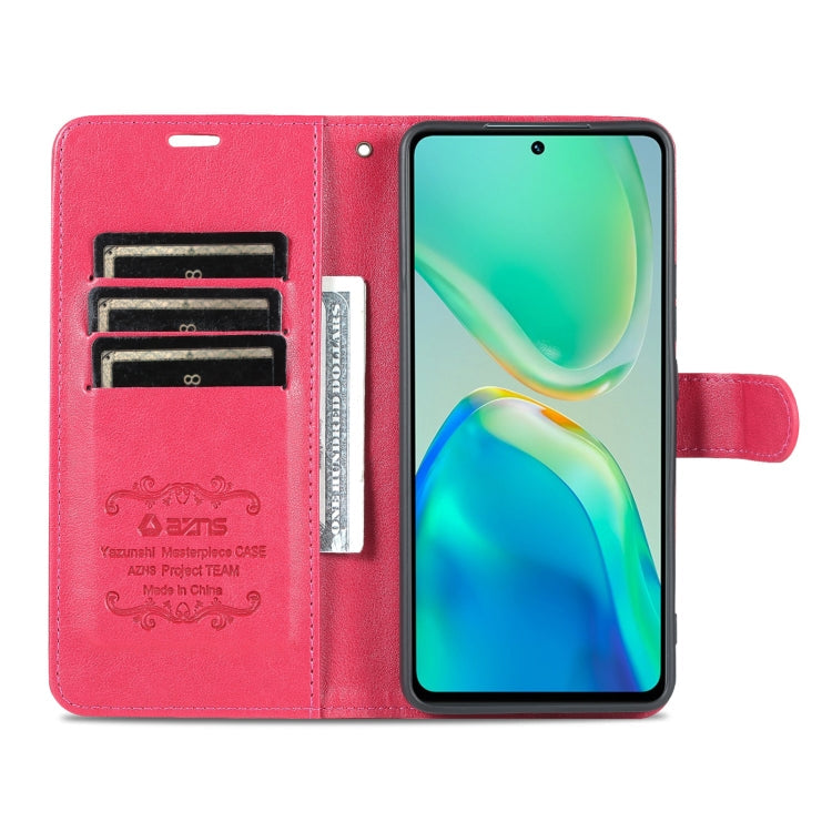 For vivo S15 Pro AZNS Sheepskin Texture Flip Leather Phone Case(Red)