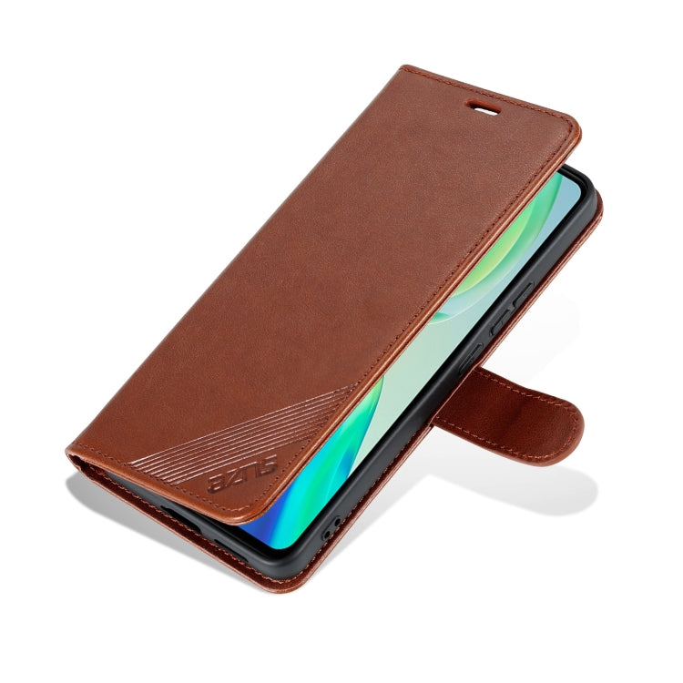 For vivo S15 Pro AZNS Sheepskin Texture Flip Leather Phone Case(Brown)