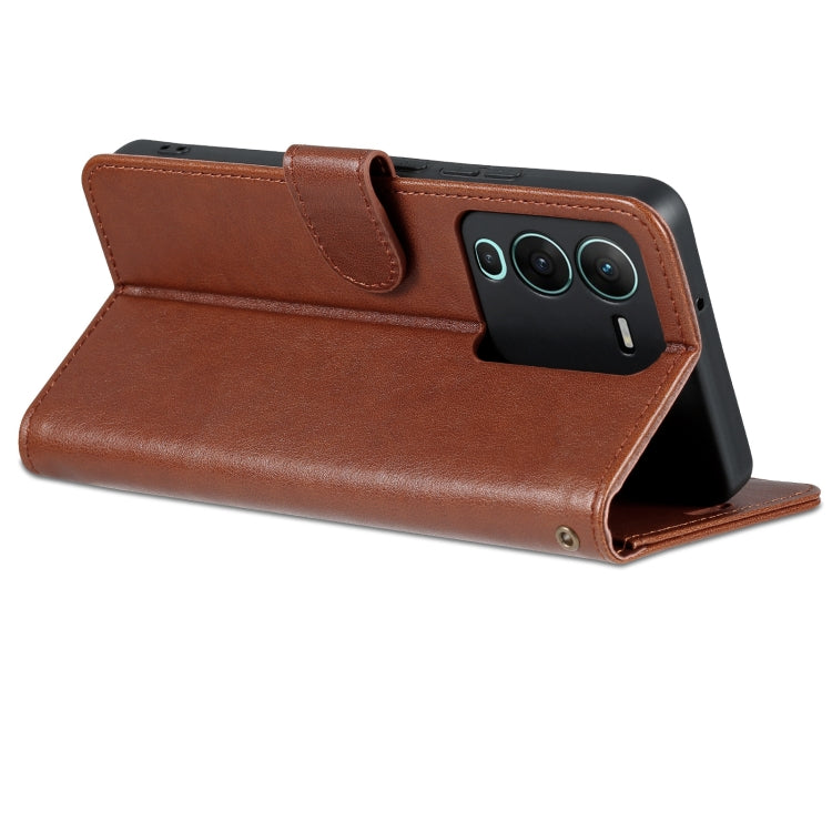 For vivo S15 Pro AZNS Sheepskin Texture Flip Leather Phone Case(Brown)