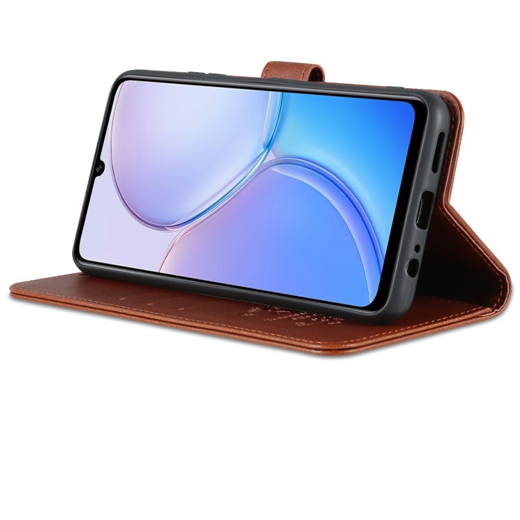 For Huawei Maimang 11 AZNS Sheepskin Texture Flip Leather Phone Case(Brown)