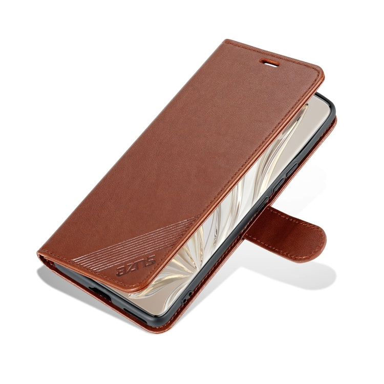 For Honor 70 AZNS Sheepskin Texture Flip Leather Phone Case(Brown)