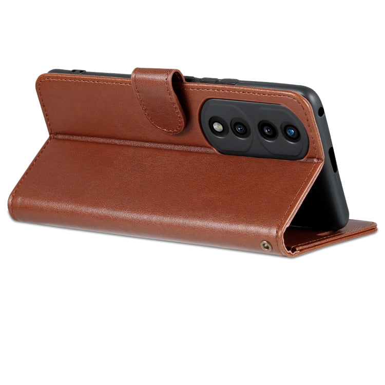 For Honor 70 AZNS Sheepskin Texture Flip Leather Phone Case(Brown)