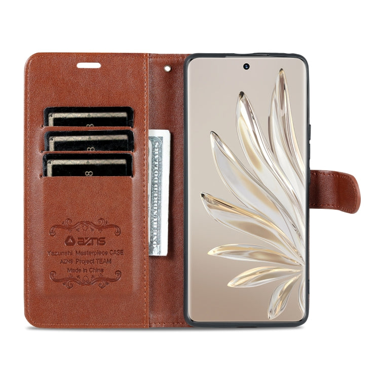 For Honor 70 AZNS Sheepskin Texture Flip Leather Phone Case(Brown)