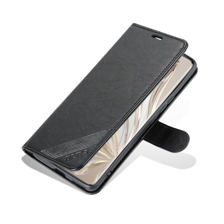 For Honor 70 Pro AZNS Sheepskin Texture Flip Leather Phone Case(Black)
