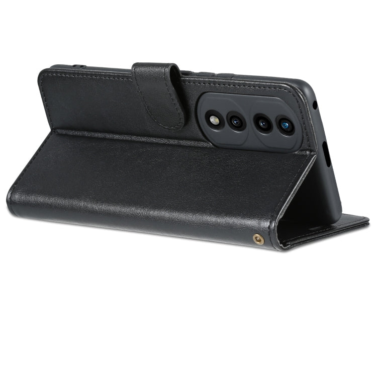 For Honor 70 Pro AZNS Sheepskin Texture Flip Leather Phone Case(Black)