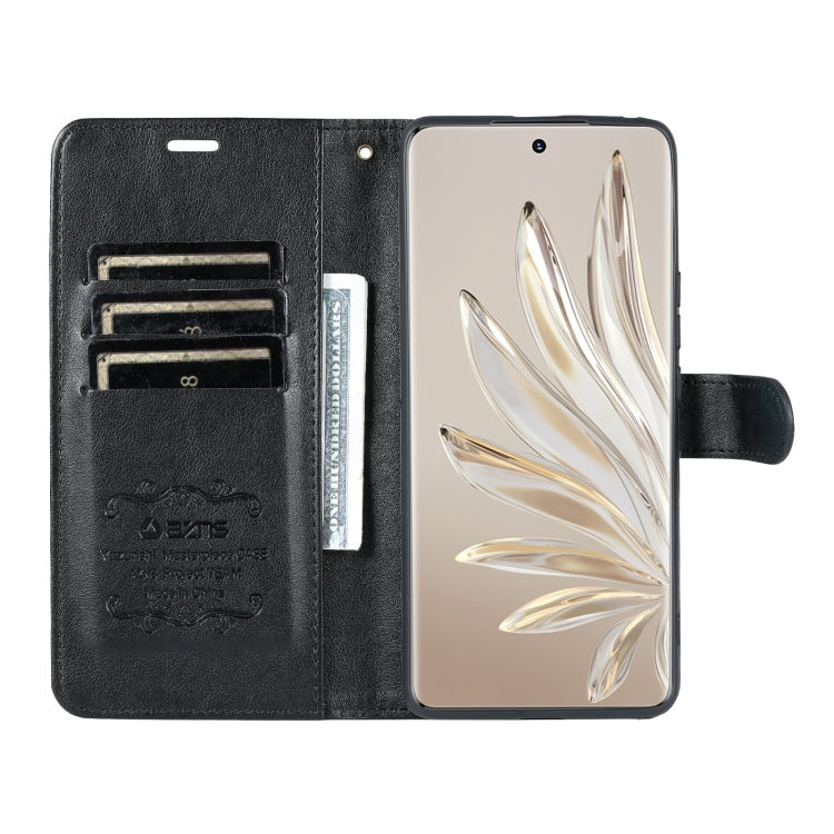 For Honor 70 Pro AZNS Sheepskin Texture Flip Leather Phone Case(Black)