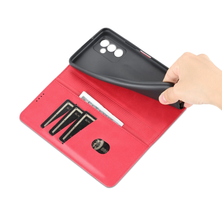 For Huawei Maimang 11 AZNS Magnetic Calf Texture Flip Leather Phone Case(Red)
