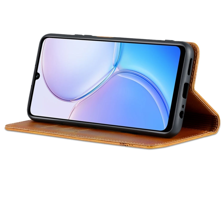 For Huawei Maimang 11 AZNS Magnetic Calf Texture Flip Leather Phone Case(Light Brown)