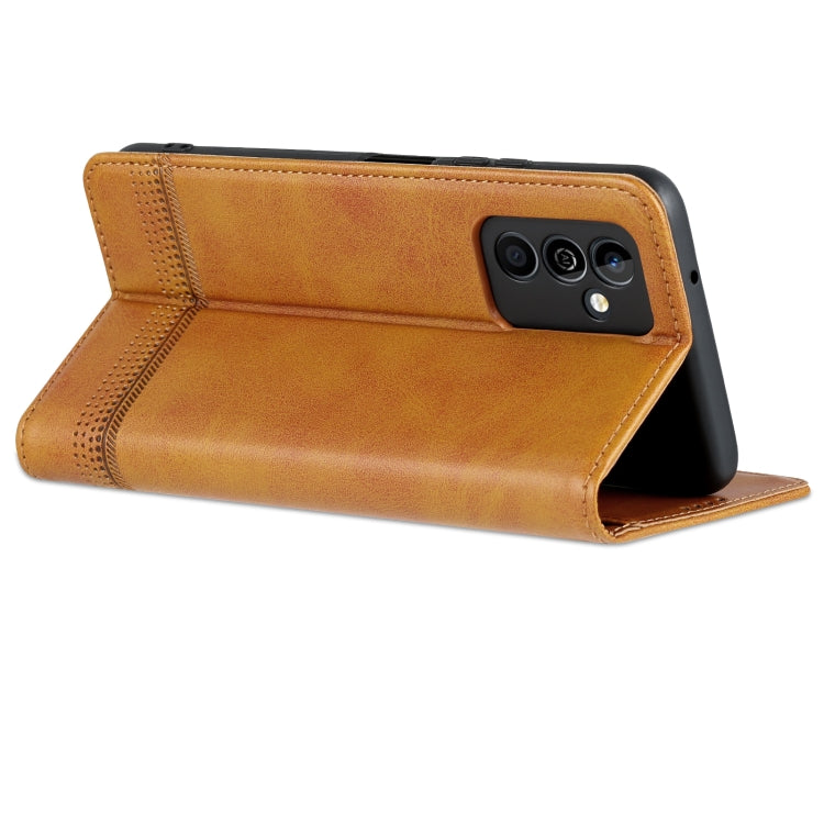 For Huawei Maimang 11 AZNS Magnetic Calf Texture Flip Leather Phone Case(Light Brown)