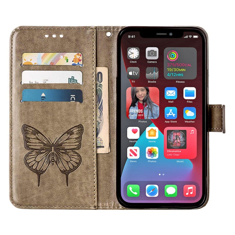 Embossed Butterfly Leather Phone Case, For iPhone 14 Pro Max