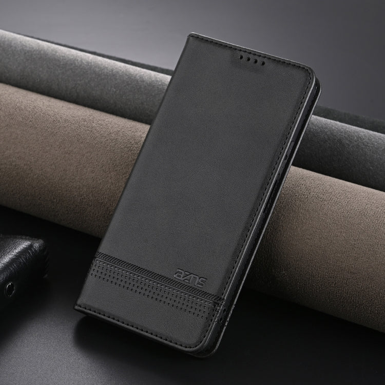 For vivo Y100i 5G AZNS Magnetic Calf Texture Leather Phone Case(Black)