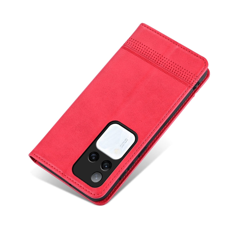 For vivo S18 Pro AZNS Magnetic Calf Texture Leather Phone Case(Red)