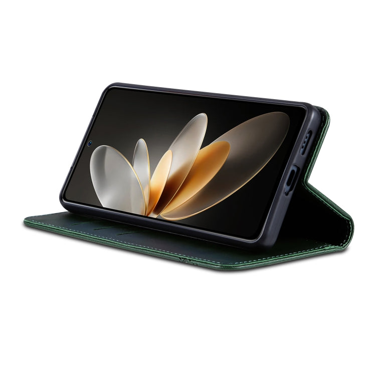 For vivo S18e AZNS Magnetic Calf Texture Leather Phone Case(Dark Green)