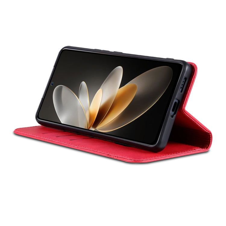 For vivo S18e AZNS Magnetic Calf Texture Leather Phone Case(Red)