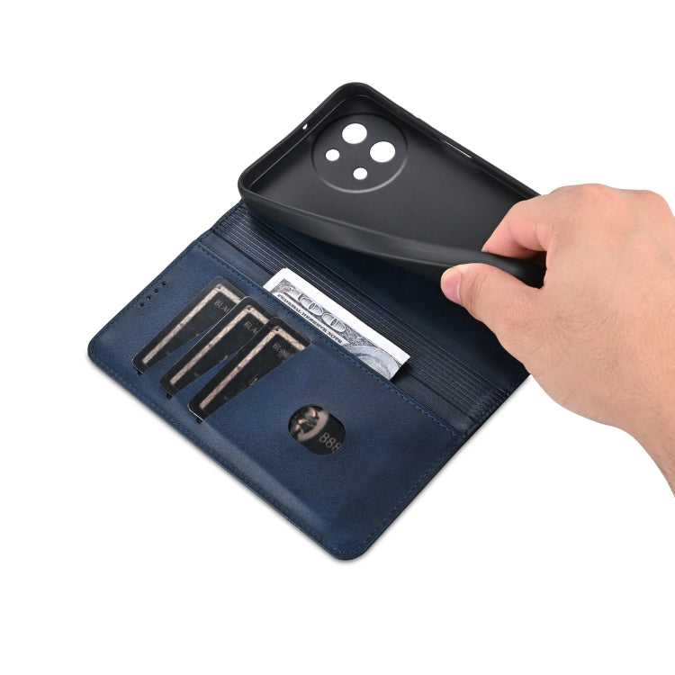 For vivo Y200i 5G/Y38/T3x AZNS Magnetic Calf Texture Leather Phone Case(Dark Blu)