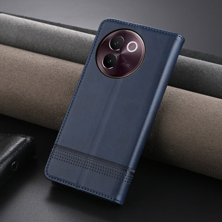 For vivo V30e AZNS Magnetic Calf Texture Leather Phone Case(Dark Blu)