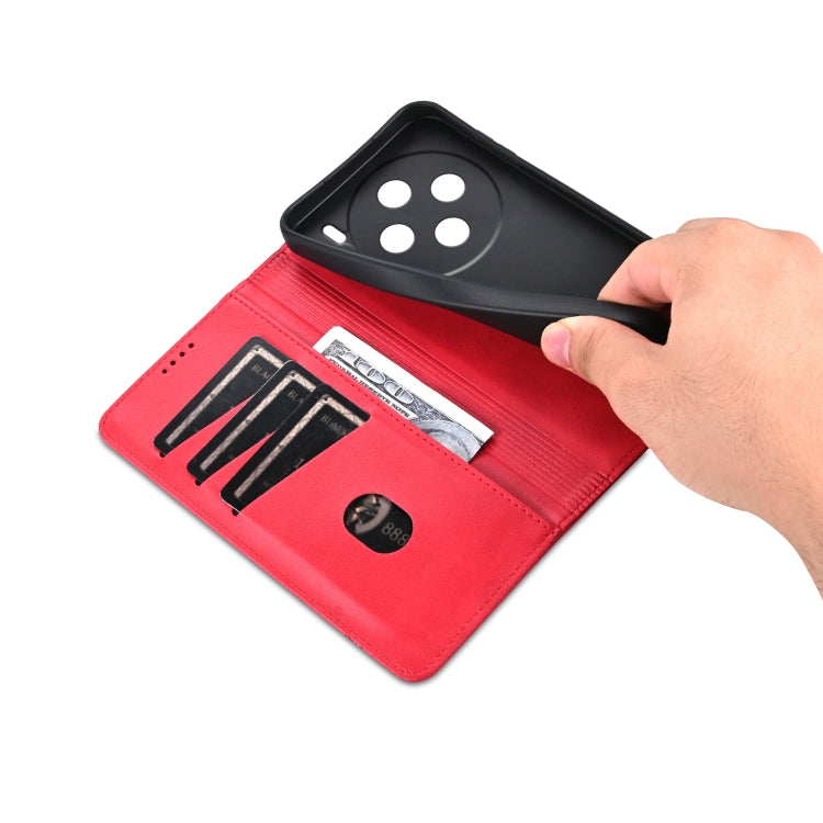 For vivo X100s AZNS Magnetic Calf Texture Leather Phone Case(Red)