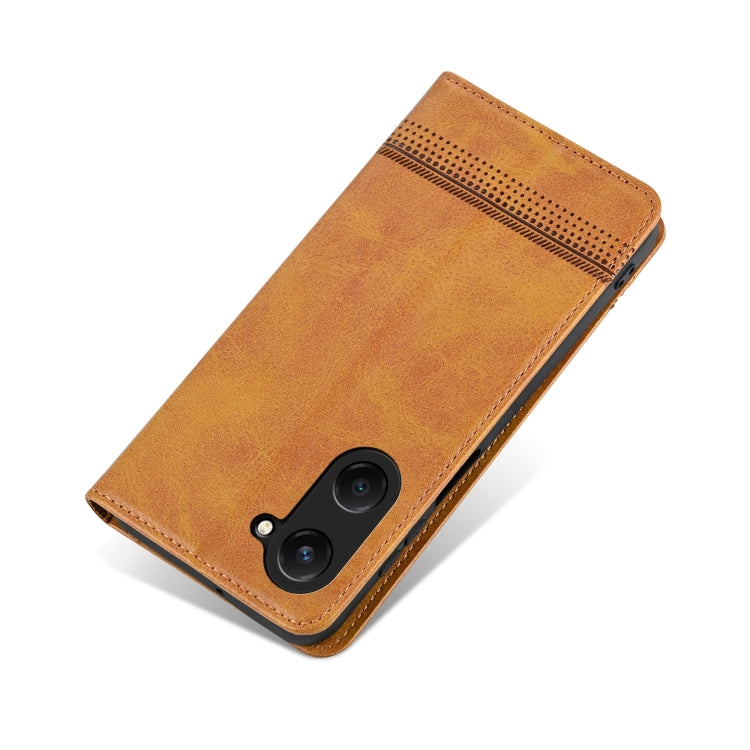 For vivo Y37 / Y37m 5G / Y36t 5G AZNS Magnetic Calf Texture Leather Phone Case(Light Brown)
