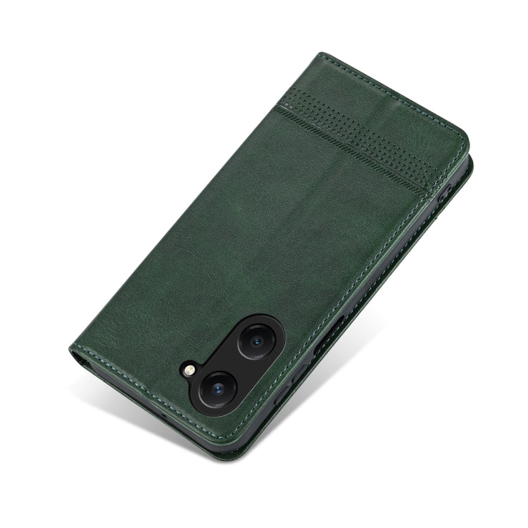 For vivo Y37 / Y37m 5G / Y36t 5G AZNS Magnetic Calf Texture Leather Phone Case(Dark Green)