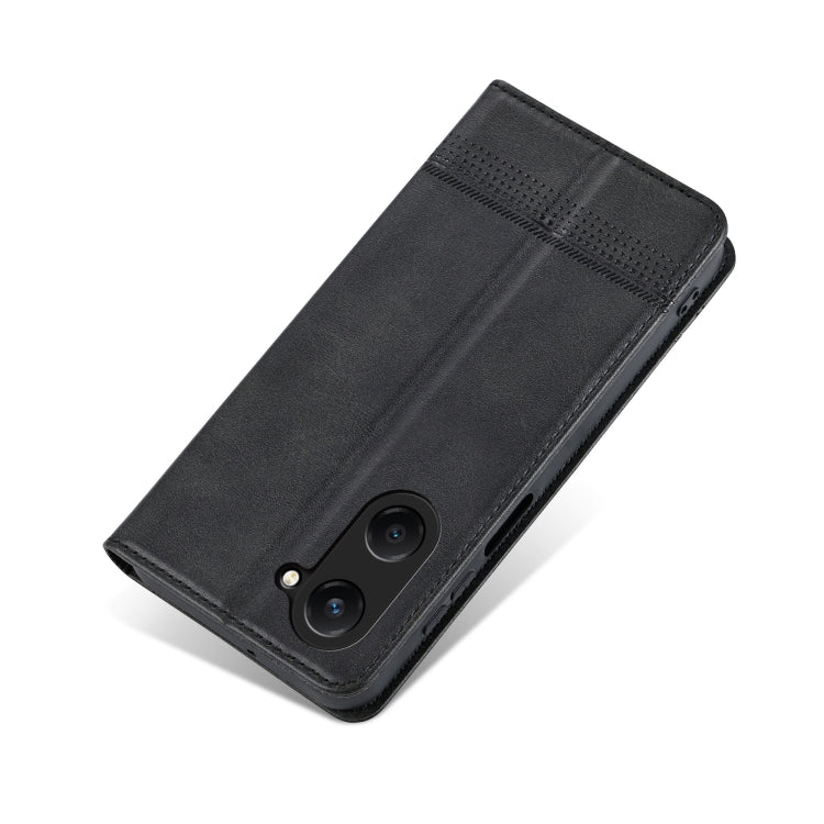 For vivo Y37 / Y37m 5G / Y36t 5G AZNS Magnetic Calf Texture Leather Phone Case(Black)