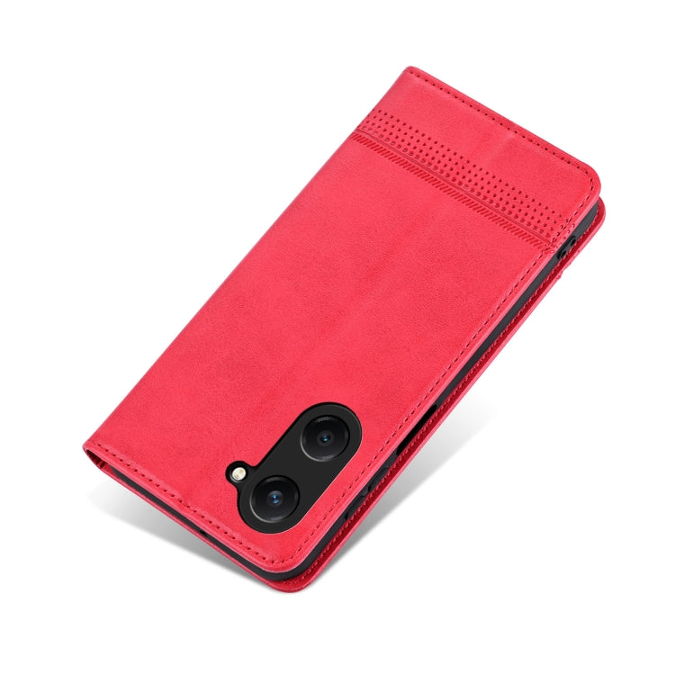 For vivo Y37 / Y37m 5G / Y36t 5G AZNS Magnetic Calf Texture Leather Phone Case(Red)
