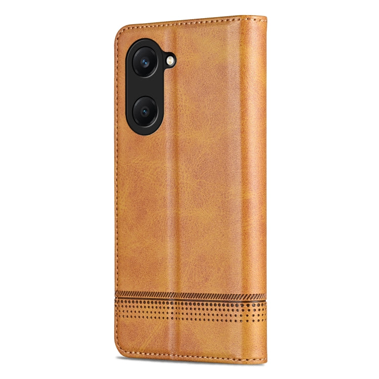 For vivo Y18 / Y18s AZNS Magnetic Calf Texture Leather Phone Case(Light Brown)