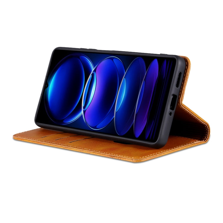 For vivo Y18 / Y18s AZNS Magnetic Calf Texture Leather Phone Case(Light Brown)