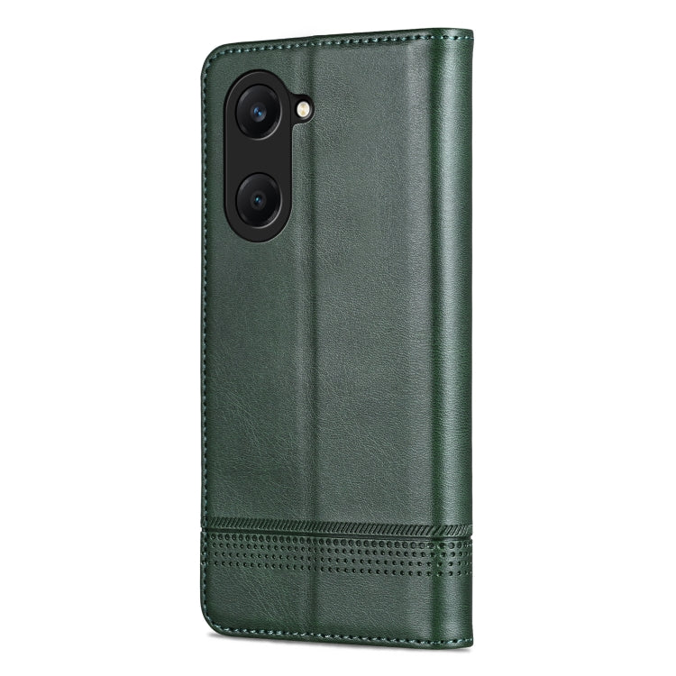 For vivo Y18 / Y18s AZNS Magnetic Calf Texture Leather Phone Case(Dark Green)