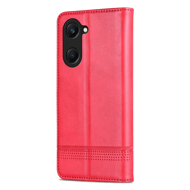 For vivo Y18 / Y18s AZNS Magnetic Calf Texture Leather Phone Case(Red)
