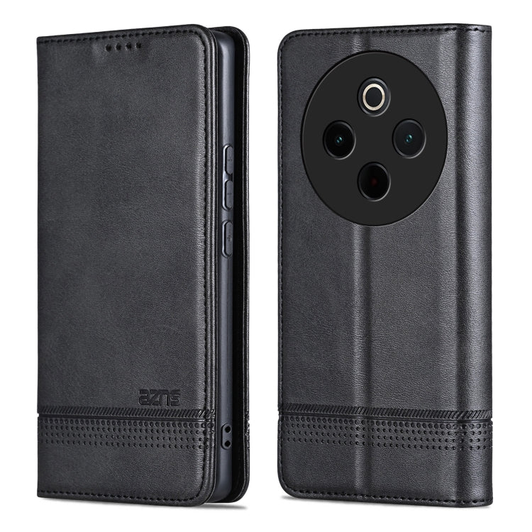 For vivo Y300 Pro AZNS Magnetic Calf Texture Leather Phone Case(Black)