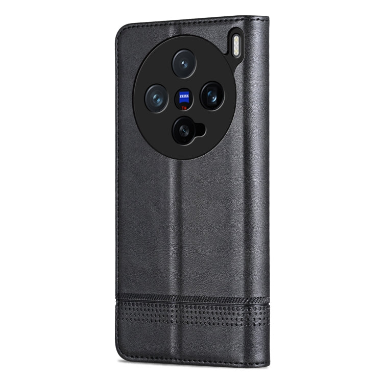 For vivo X200 Pro mini AZNS Magnetic Calf Texture Leather Phone Case(Black)