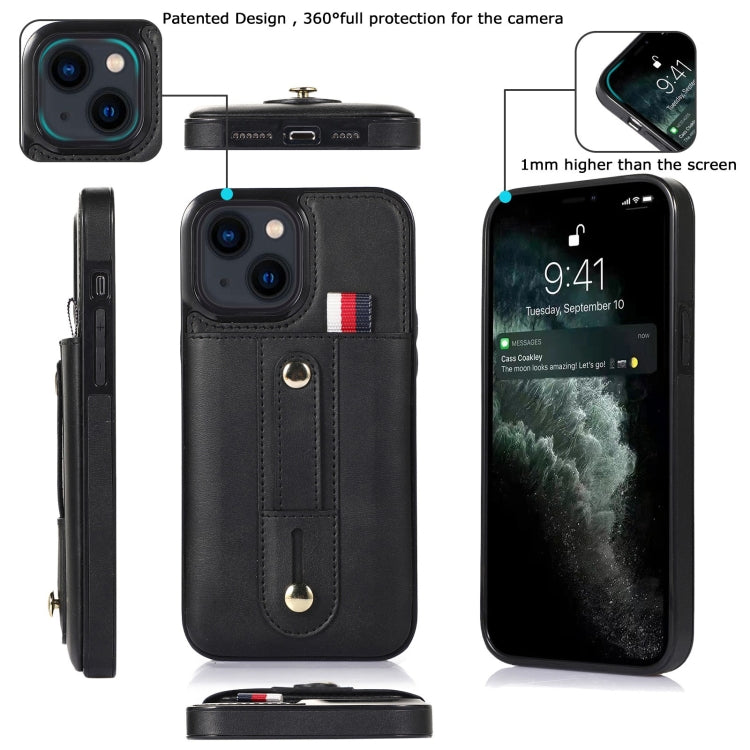 Wristband Kickstand Wallet Leather Phone Case, For iPhone 13 mini, For iPhone 13, For iPhone 13 Pro, For iPhone 13 Pro Max