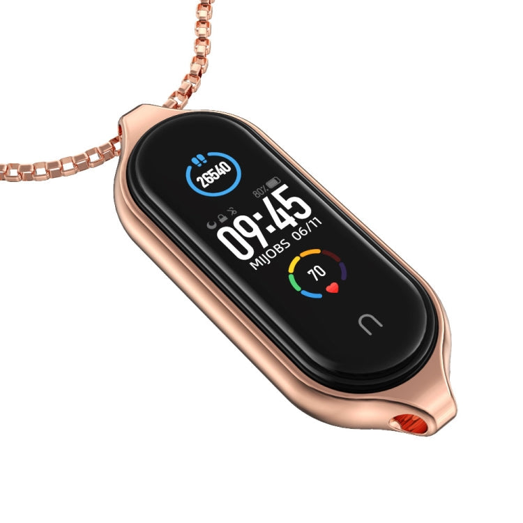 MIJOBS Metal Pendant Stainless Steel Watch Necklace, For Xiaomi Mi Band 5 / 6