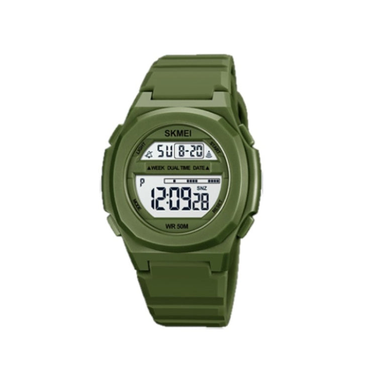 SKMEI 1821 Stainless Steel Buckle Silicone Strap Electronic Watch