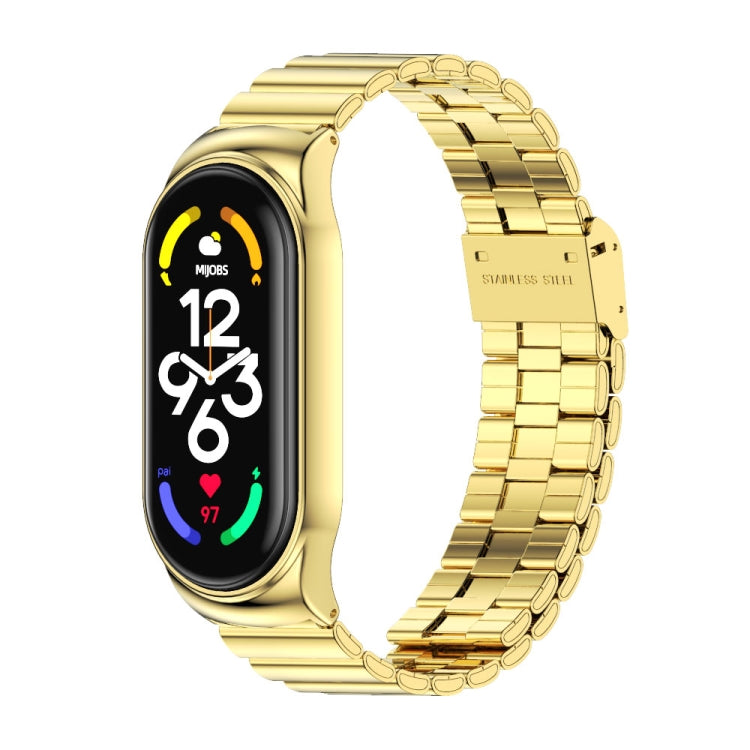 MIJOBS CS Bamboo Buckle Stainless Steel Watch Band, For Xiaomi Mi Band 7 / 7 NFC