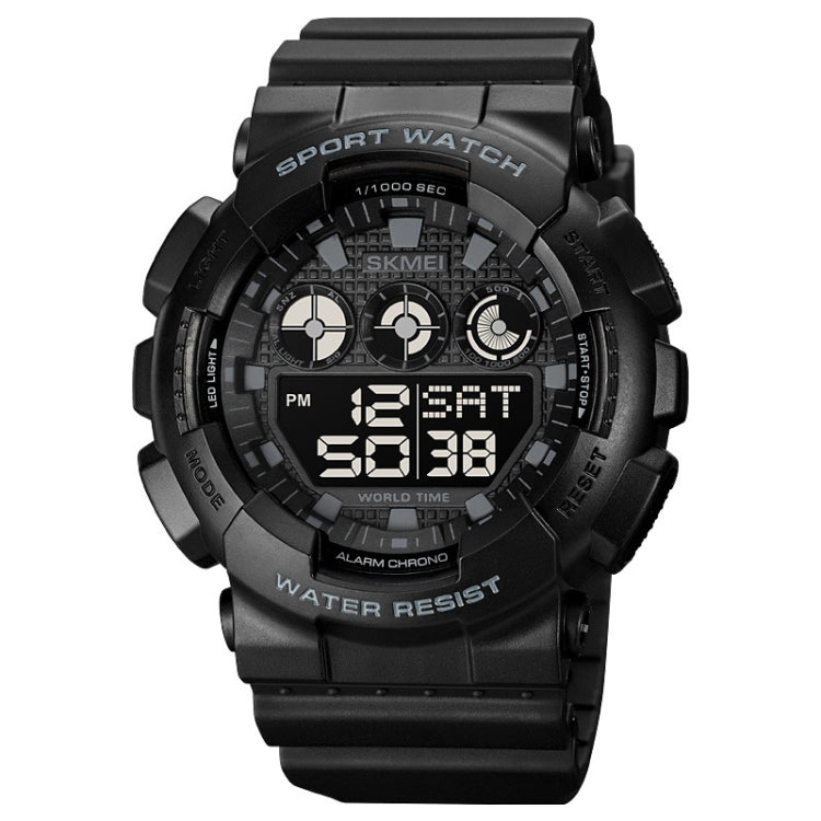 SKMEI 1857 Stainless Steel Buckle PU Strap Waterproof Electronic Watch