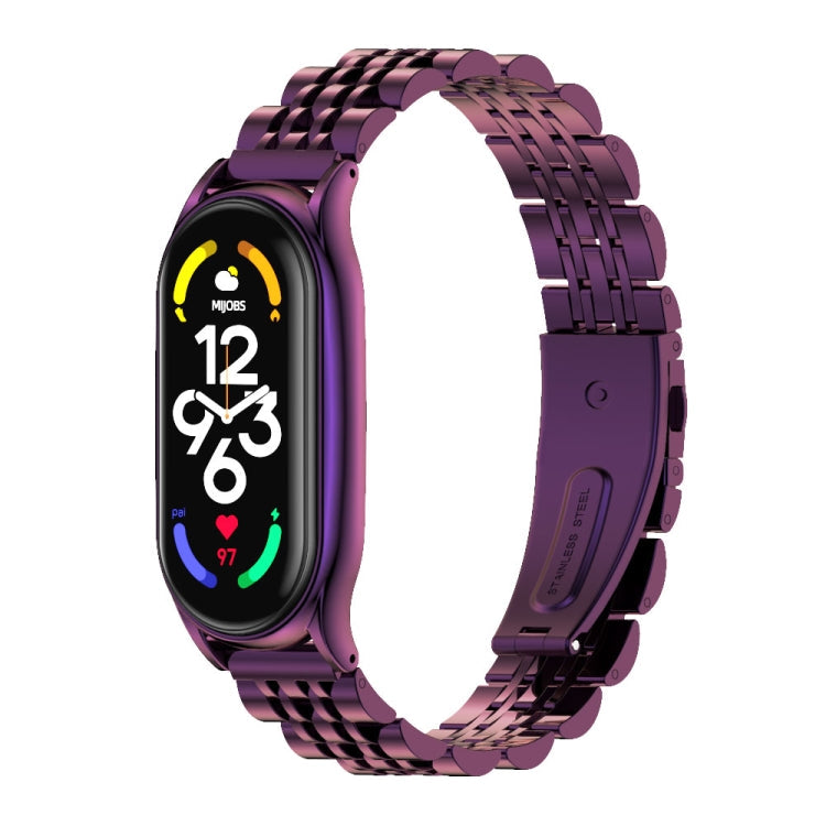 MIJOBS Plus Seven-bead Metal Stainless Steel Watch Band, For Xiaomi Mi Band 7 / 7 NFC