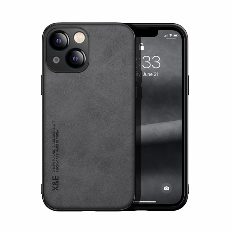 Skin Feel Magnetic Leather Back Phone Case, For iPhone 13 mini, For iPhone 13, For iPhone 13 Pro, For iPhone 13 Pro Max, For iPhone 12 mini, For iPhone 12