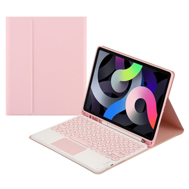 Round Cap Bluetooth Keyboard Leather Case with Pen Slot & Touchpad, For Samsung Galaxy Tab S7, For Samsung Galaxy Tab A7 10.4 2020