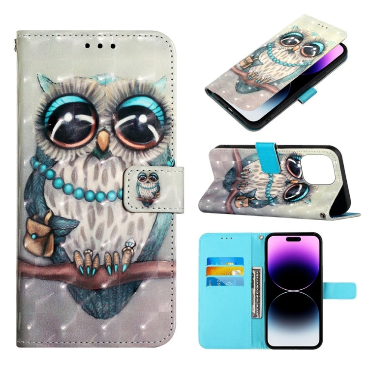 3D Painting Horizontal Flip Leather Phone Case, For iPhone 14, For iPhone 14 Plus, For iPhone 14 Pro