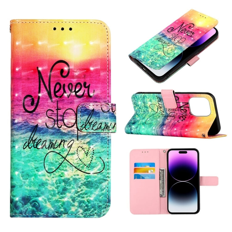 3D Painting Horizontal Flip Leather Phone Case, For iPhone 14, For iPhone 14 Plus, For iPhone 14 Pro