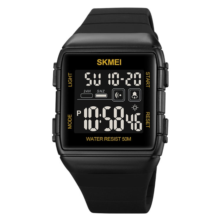 SKMEI 1960 Stainless Steel Buckle Silicone Strap Waterproof Electronic Watch, 1960 Blue, 1960 Black Gold, 1960 Black and White Machine, 1960 Black and Black Machine