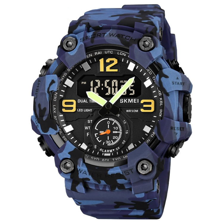 SKMEI 1965 Stainless Steel Buckle PU Strap Waterproof Electronic Watch