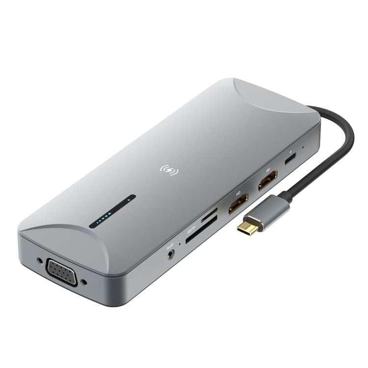 V240 12-in-1 Multifunctional USB-C / Type-C 3.1 Male HUB Docking Station