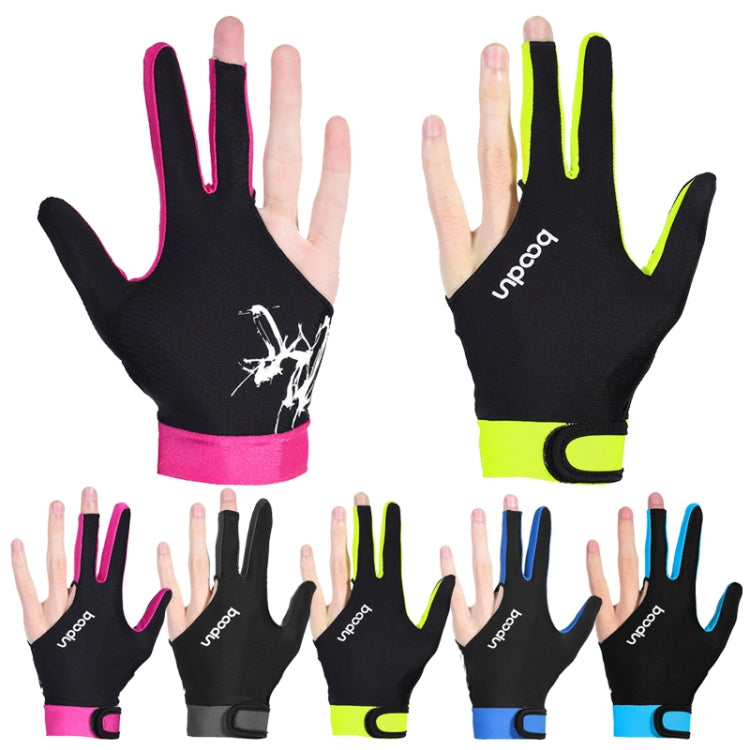 BOODUN M050912 Thin Breathable Men and Women Billiards Three Finger Single Gloves, Size:M(Sky Blue)